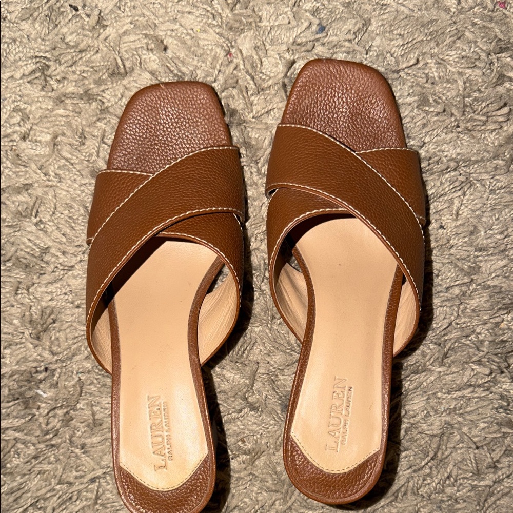 Ralph Lauren Brown Women's Slide Sandals